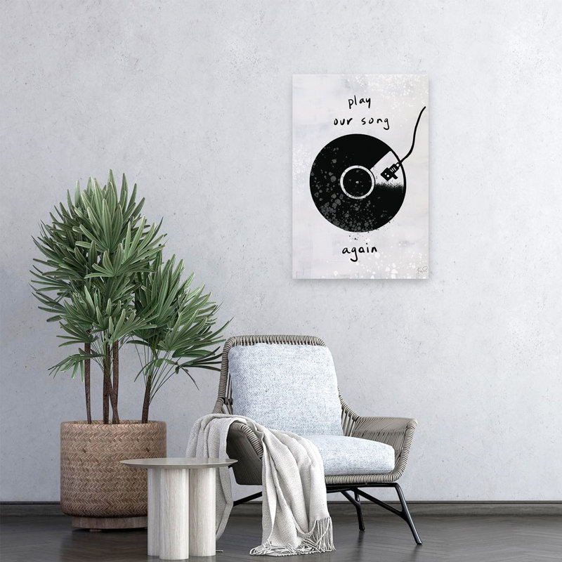«Turn It Up» - art gris, noir et gris, H 24 po x l 16 po