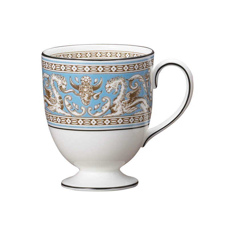 Florentine Turquoise Bone China Coffee Mug