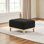 Banc de rangement avec repose-pieds avec couvercle rabattable, repose-pieds rembourré avec pieds en bois massif et table basse multifonctionnelle pour le salon et la chambre à coucher