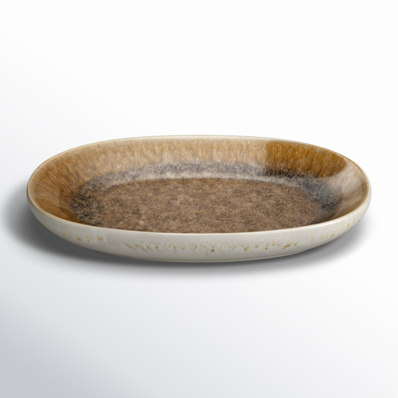 Point Lobos Stoneware Platter, 1" H x 7" W x 11.5" D