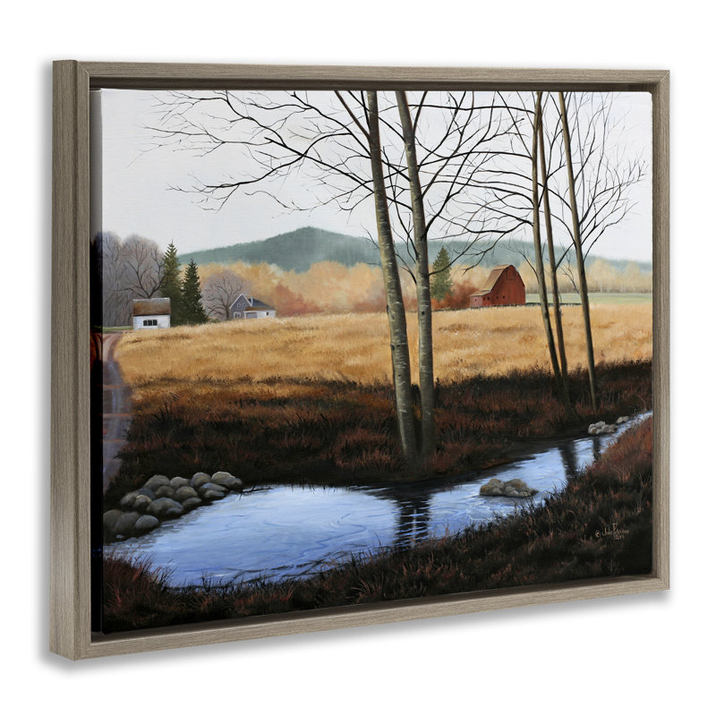 Cadre flottant de style campagne idyllique, design par Julie Peterson, H 17 po x l 21 po, Cadre flottant orme Montalcino