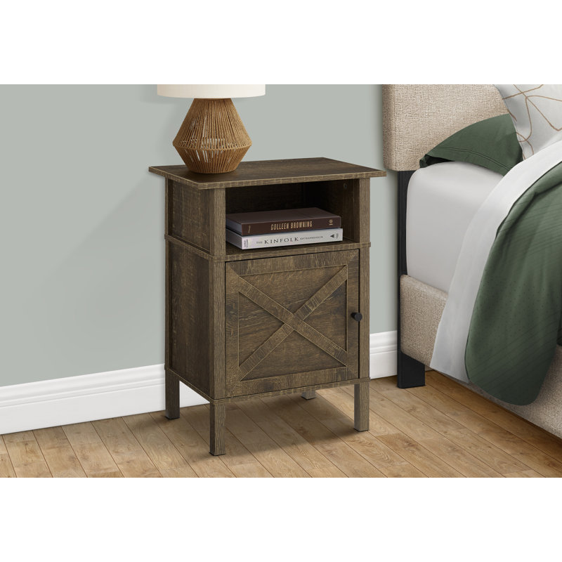 Petite table d'appoint transitionnelle en chêne foncé avec rangement pour le salon | Idée de cadeau, Chêne