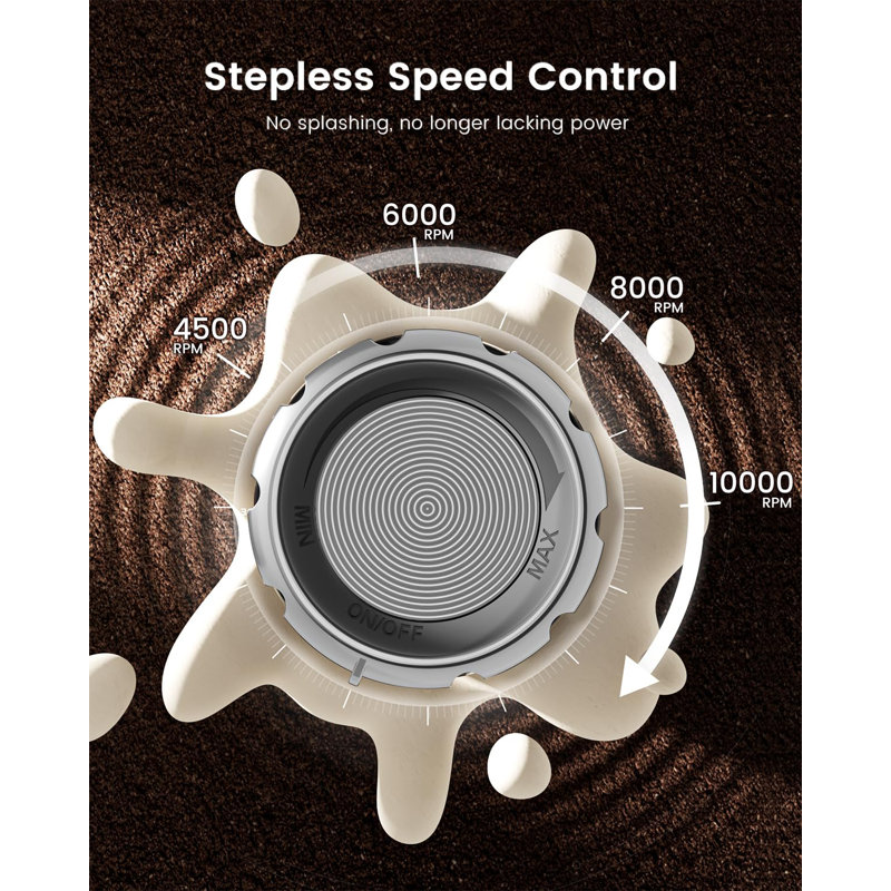 Black Aluminum Rechargeable Handheld Milk Frother with Stainless Steel Stand