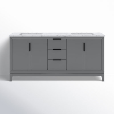 Belmar 72'' Double Bathroom Vanity with Marble Top