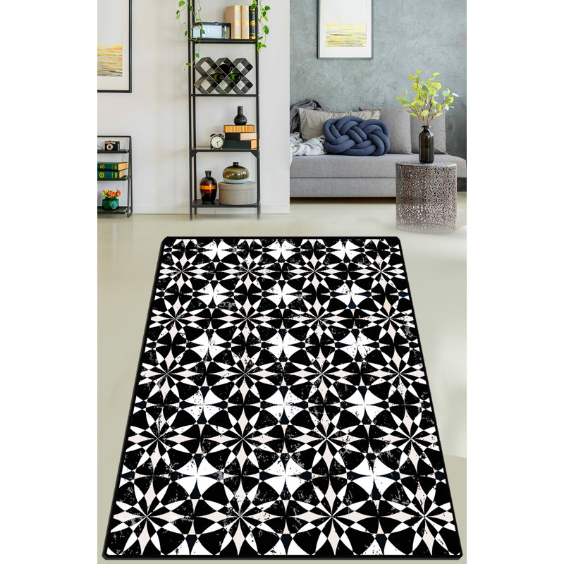 Ethna Abstract Shag Area Rug, Rectangle 100 x 200cm