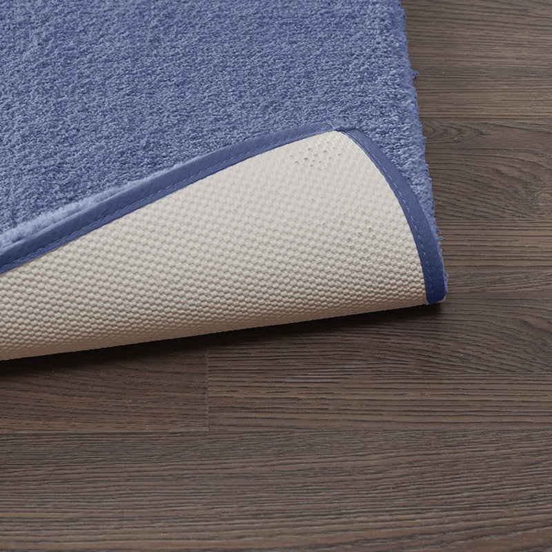 Tapis en microfibre à séchage rapide pour salle de bain luxueuse spa bleu marine