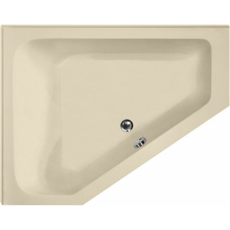 Courtney 60'' L Soaking Bathtub, Biscuit, Polished Nickel