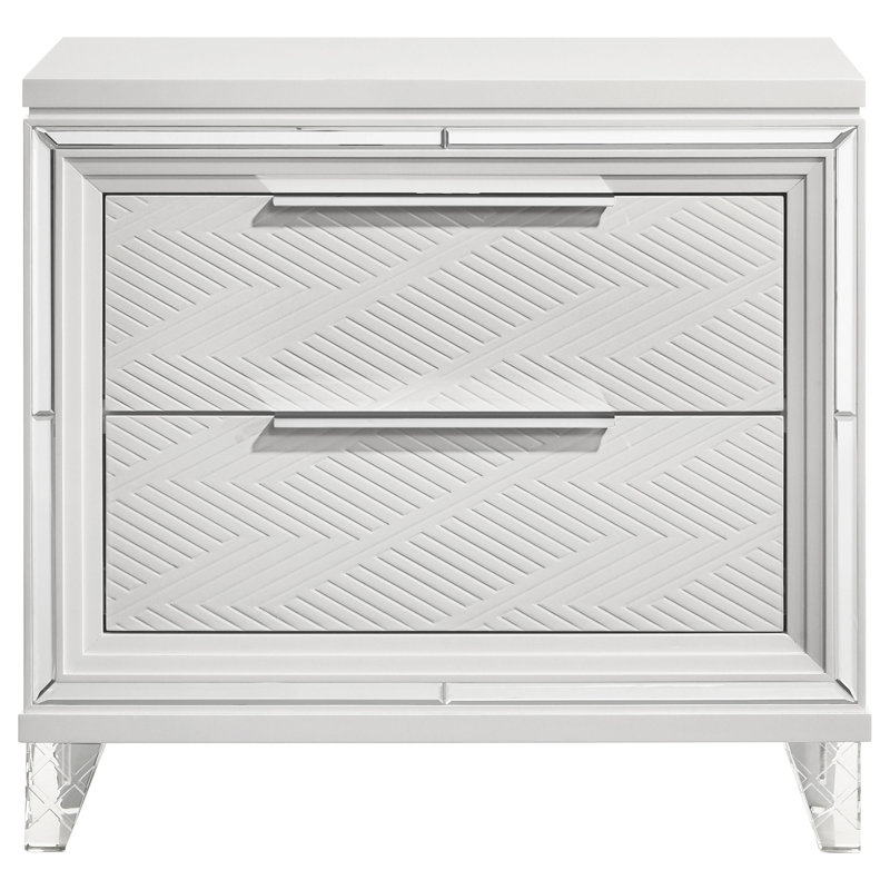 Esat 2-drawer Nightstand Bedside Table White