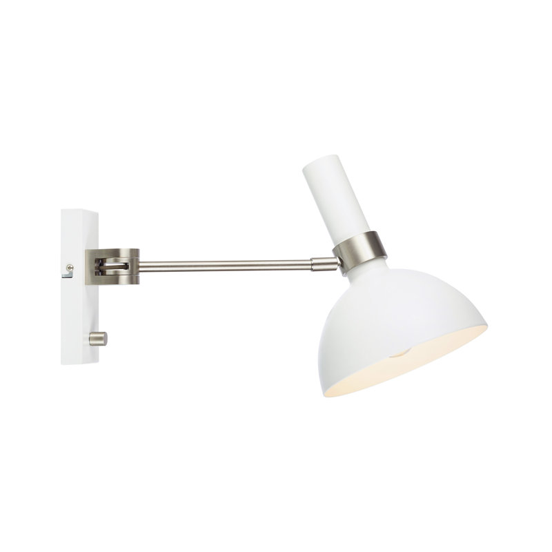 Keanu Plug-in Armed Sconce, White/Steel