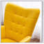 Fauteuil d'appoint capitonné en velours soyeux avec repose-pieds Leiria, jaune, pour des sièges élégants et confortables-2039531721