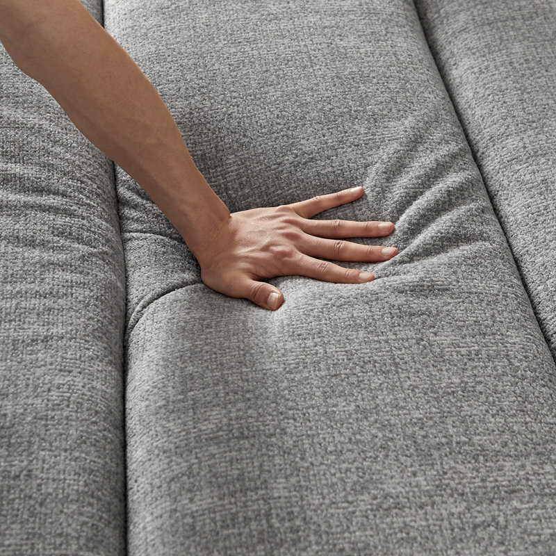 Boneless Oversized 3 Seater Compressed Sofa with Chenille Fabric, No Assembly, Space-Saving for Living Room, Apartment, Gray