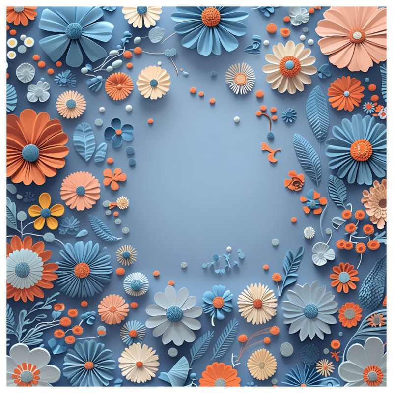 Tapisserie murale en papier - Fleurs, 50 po H x 60 po L avec 4 œillets