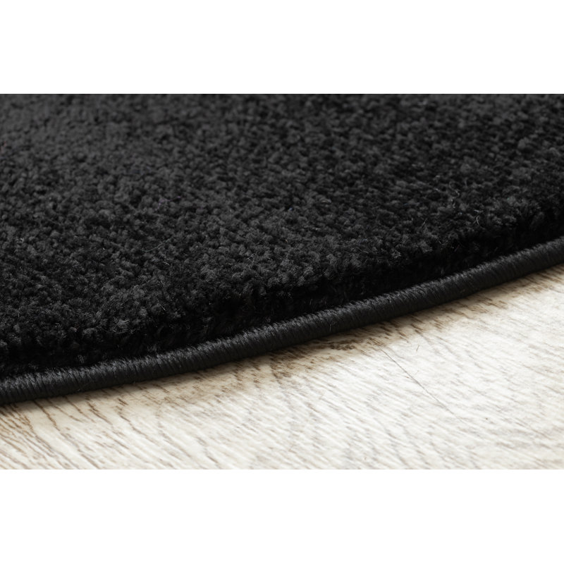 Beibhinn Machine Woven Black Rug, Round 150cm