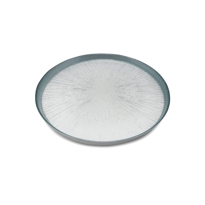 Ensemble de 4 assiettes à pain 12,5 po en verre et beurre, Argent
