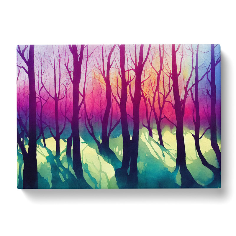 Serene Colourful Forest - Wrapped Canvas, 40cm H x 60cm W x 3cm D
