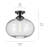 1-Light 14.5-Inch Satin Black Globe Flush Mount Light with Clear Seeded Glass Shade-938446555