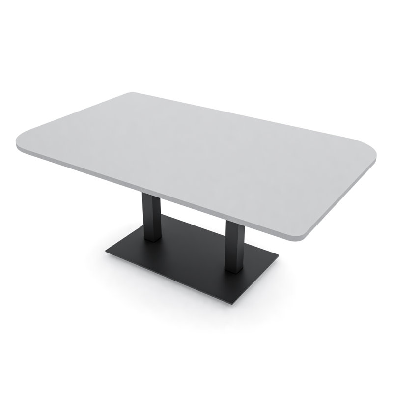 Table de conférence Ogren Duo, L 84 po x l 48 po, Brouillard gris, Noir mat