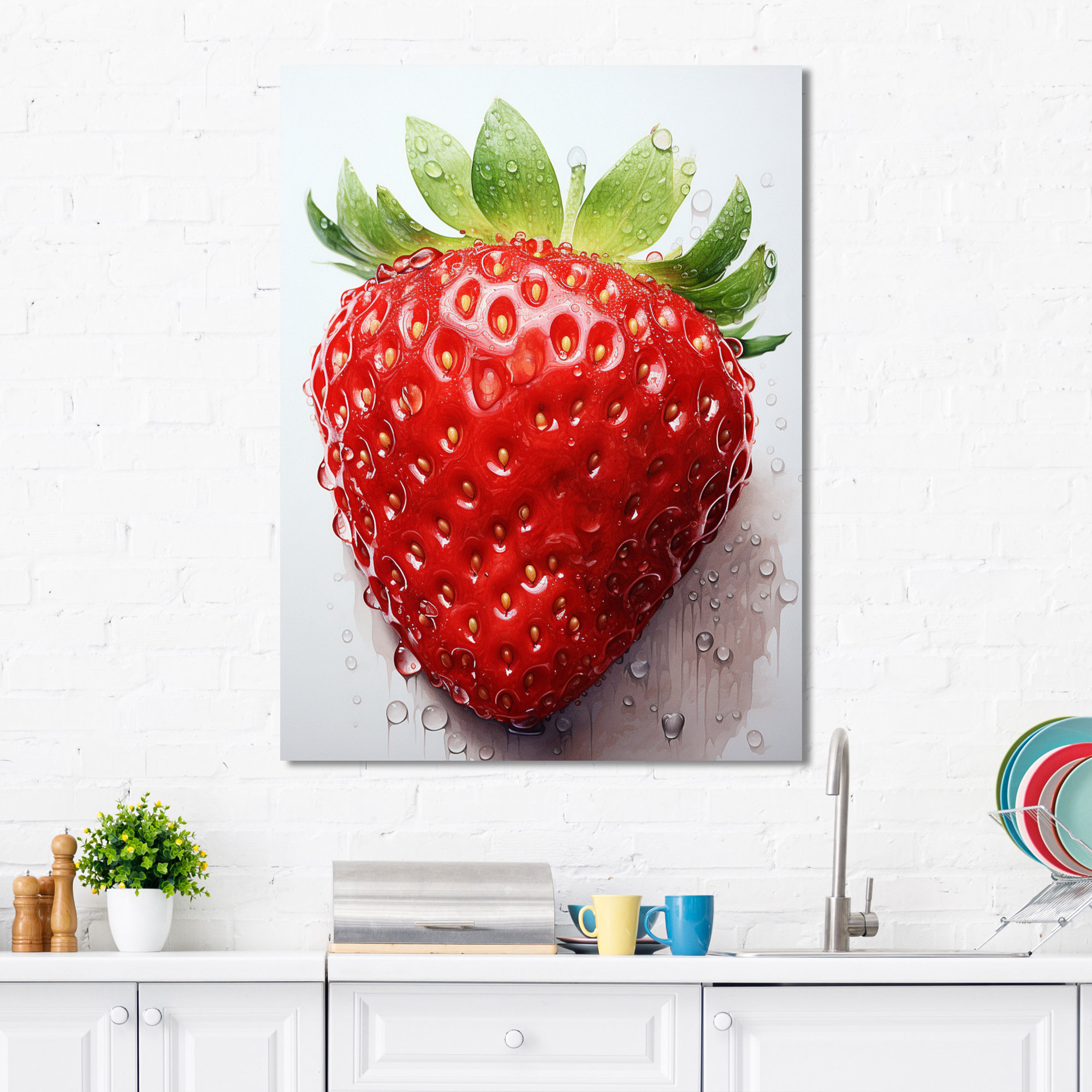emotional support kindle strawberry Art Print for Sale by emannehra