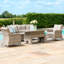 Canica 3 Seat Sofa Rattan Dining Set - with Rising Table & Footstools
