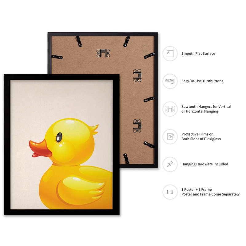Canard en caoutchouc, Black Framed, Poster, 11"H x 14"W