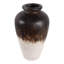 Vase rond rustique haut pour la décoration intérieure, vase de table décoratif en terre cuite, 63,5 cm (25 pouces), brun et blanc