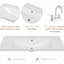 Comptoir de salle de bain 36 po, céramique, lavabo blanc, aucun accessoire supplémentaire inclus, 3 trous de robinet pré-percés, fixation 4 po, style moderne, profondeur 18 po, hauteur 6,6 po