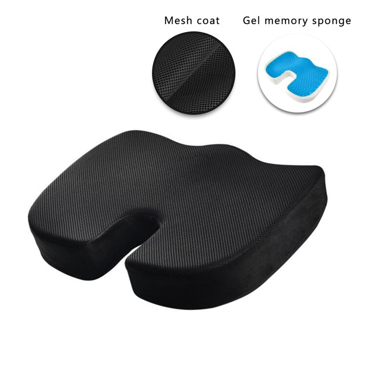 Orthopedic Gel Seat Cushion Memory Foam Office Chair Pad Pillow Hip Back  Support