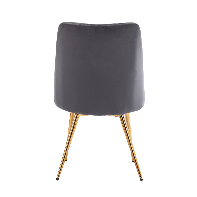 Chaise d'appoint rembourrée en velours Hadleigh, gris
