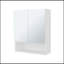 White Medicine Cabinet With Mirrored Doors And Open Storage