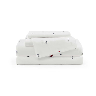 Tommy Hilfiger Printed Percale Cotton Sheet Set