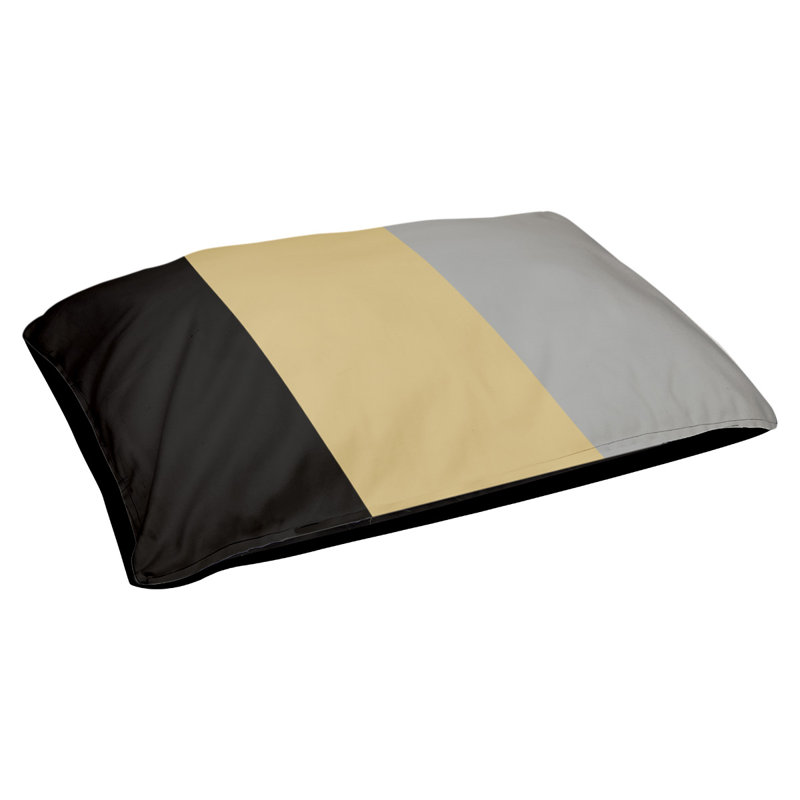 Coussin d'extérieur pour chien Florida Tribe, Small (28" W x 18" D x 6" H), Noir / Or / Gris