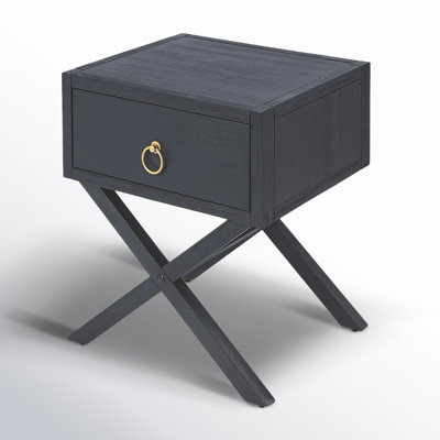 Elin 1-Drawer Acacia Nightstand