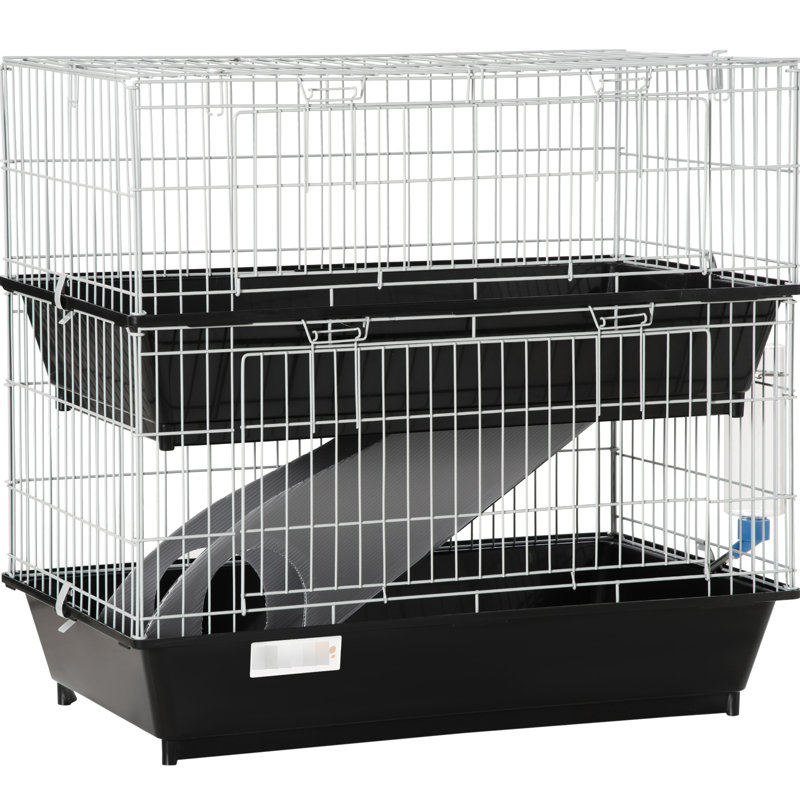 Cage en métal 2 pour petits animaux, couleur: furets noirs, lapins et autres animaux de compagnie - Matériau