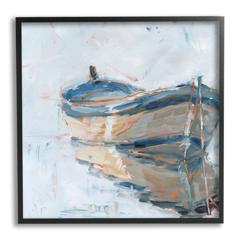 Motomarine abandonnée, H 17 po x l 17 po x P 1,5 po, Giclée encadrée noir minuit