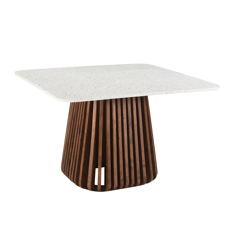 Kendall 46" Solid Wood & Terrazzo Square Dining Table