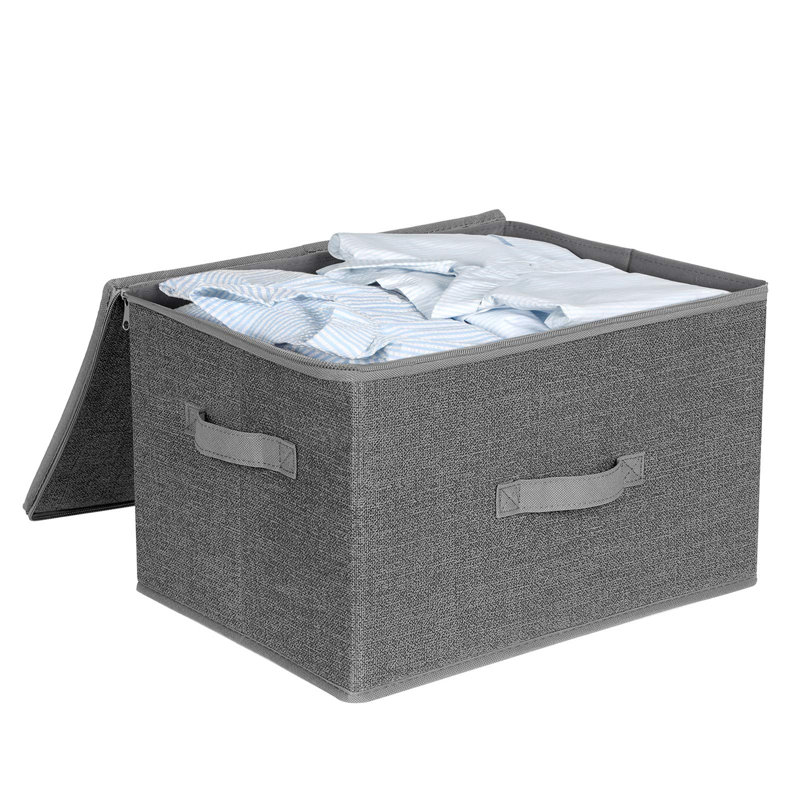 Brayden Studio Fabric Decorative Bin, in Grey