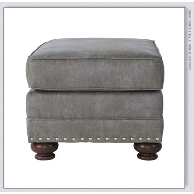 Leinster Faux Leather Upholstered Nailhead Ottoman