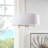 5-Light White Drum Shade Chandelier