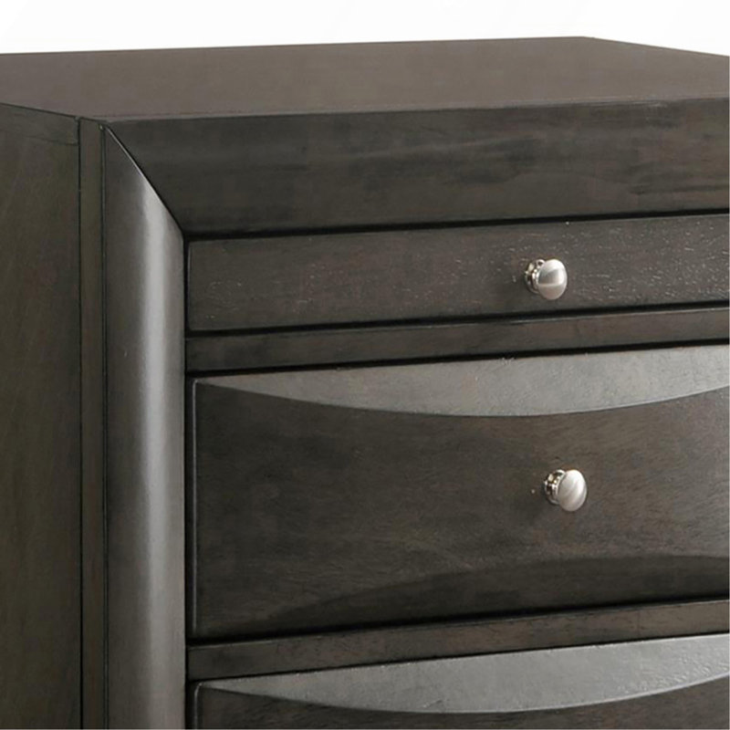 Table de chevet avec 2 tiroirs, Brun