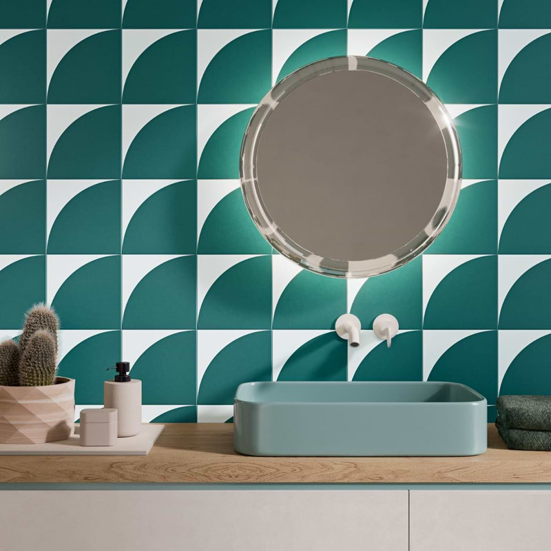 Stacy Garcia Victoria Deco 7.87 In. X 7.87 In. Matte Porcelain Floor And Wall Tile (11.19 Sq. Ft. / Case), Teal