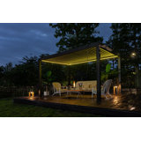 Barjesh 3 x 3 m Aluminium Pergola And 3 Side Walls
