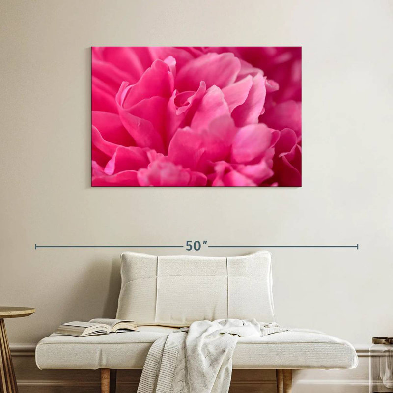 Pivoine rose brillante, H 26 po x l 39 po