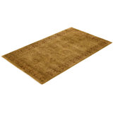 Overdyed Hand-Knotted Wool Modern-Contemporary Brown Area Rug 3' 1" x 5' 2"