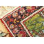 Paire de tapis biblique persan antique vert / ivoire Kerman
