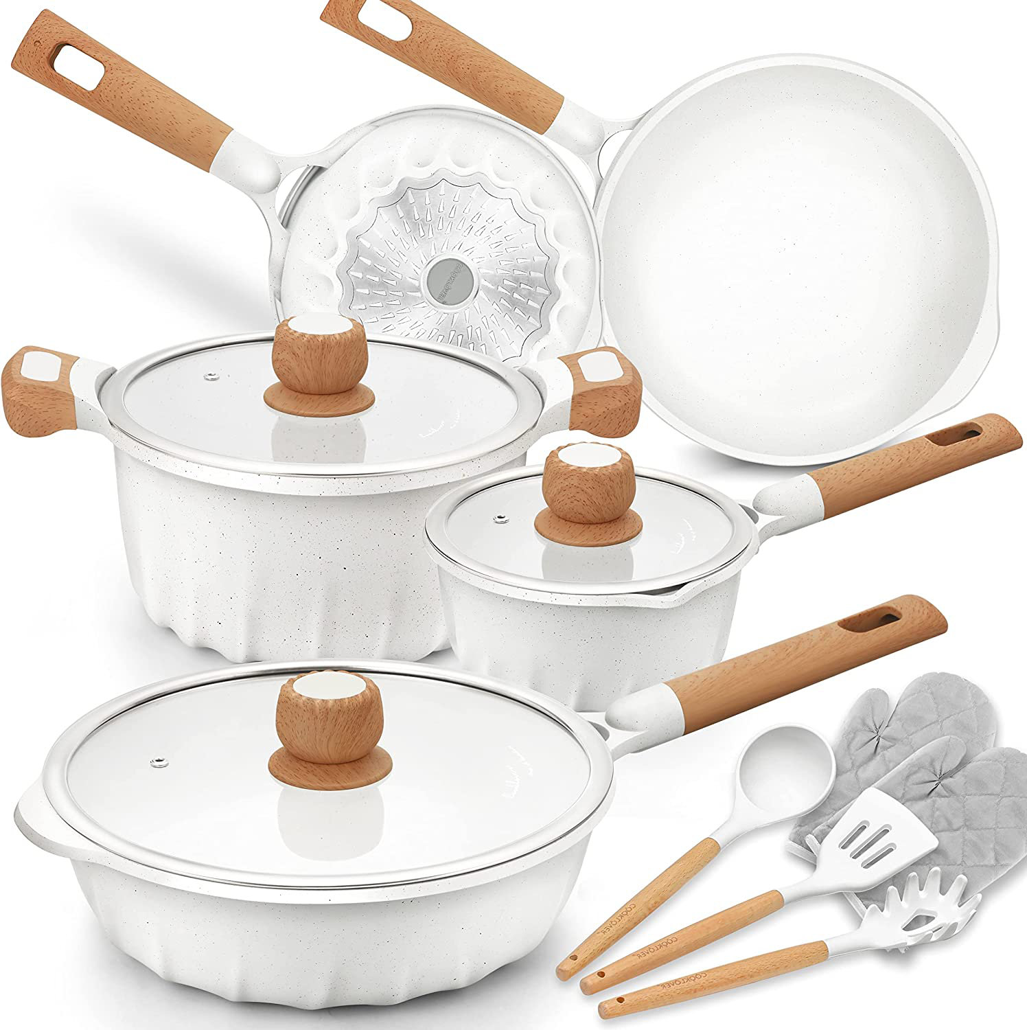 CG INTERNATIONAL TRADING 10 - Piece Non-Stick Ceramic Cookware Set