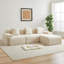 114-Inch Corduroy Modular Sofa Boneless Couch, Featuring An Inlaid Structural Design, Three Throw Pillows, Wider Backrest Design And Four Freely Configurable Modules.-281706739