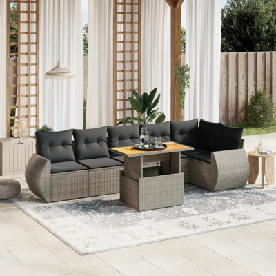 Grand canapé modulaire en rotin PE Vidaxl