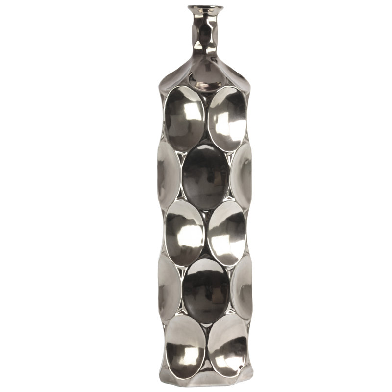 Vase de plancher rond en céramique, Argent
