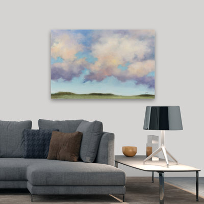 Cloudburst contemporain bleu paysage blanc nuage vert