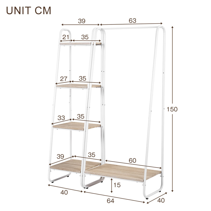 Mishler 104cm Clothing Rack, White